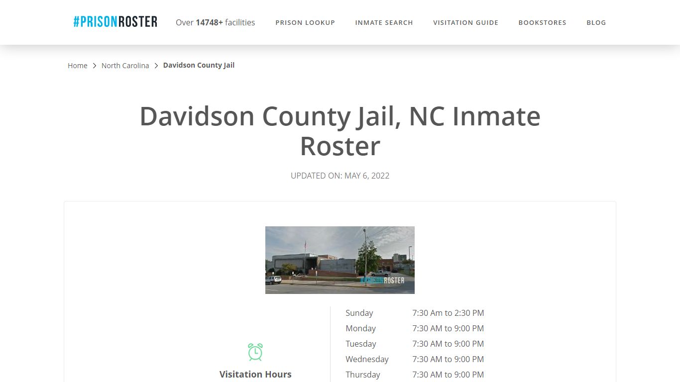Davidson County Jail, NC Inmate Roster